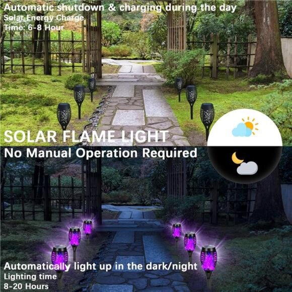 Solar Lights Outdoor Waterproof Purple Halloween Decorations - Picture 5 of 6